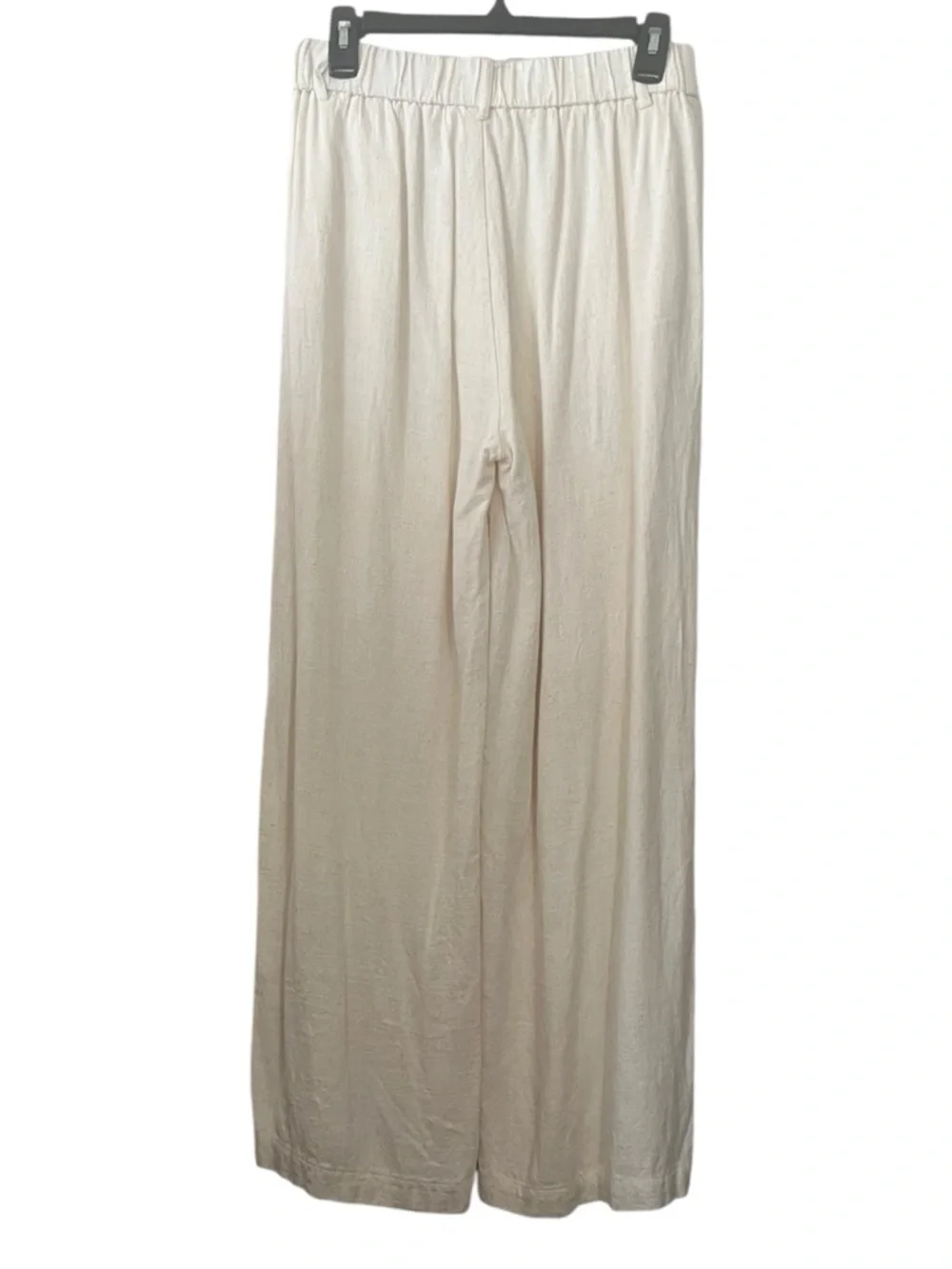 Indero Cream Wide Leg Pleated Trousers - High Rise Linen Blend - Size L - Picture 4 of 6